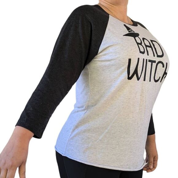 Bed Witch Halloween Shirt White Black Color Block Size L Witch Hat Casual - Picture 6 of 8